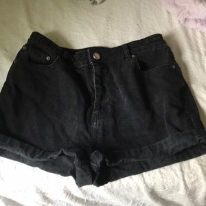 High waisted jean shorts